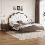 Blossom Luxury Upholstered Bed Without Storage in Leatherette Brown