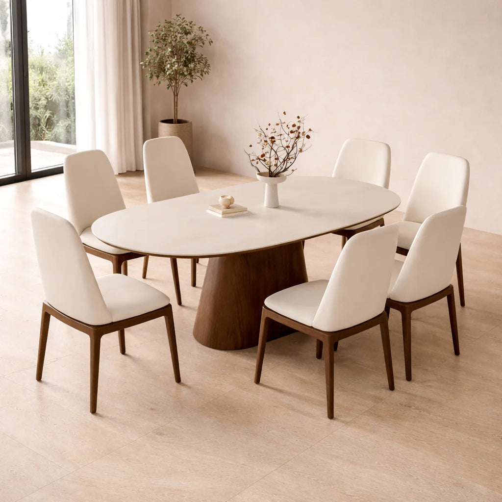 Haven Soldi Wood Dining Table Set - Luxe Maple