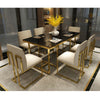 London Luxury Dining Table in Suede 4 Seater