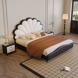 Blossom Luxury Upholstered Bed Without Storage in Leatherette Black