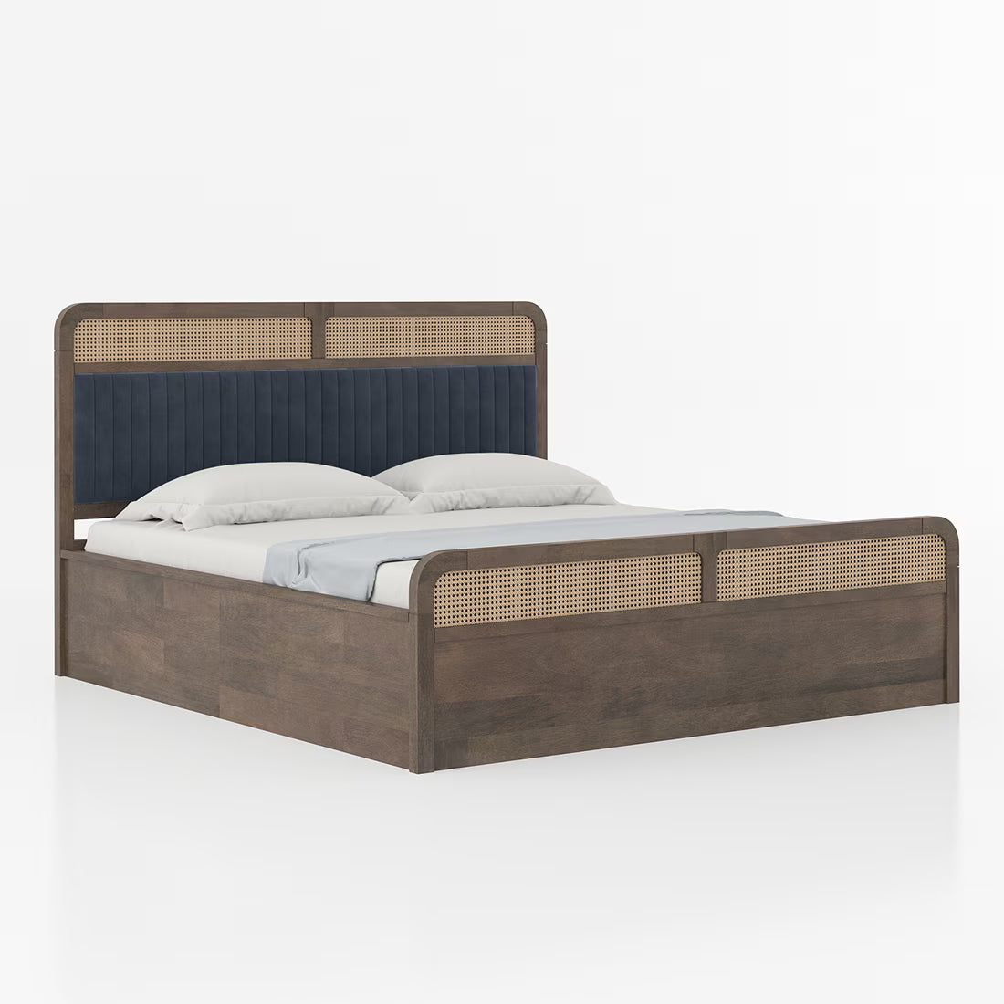 Henry Solid Wood Bed In Walnut - Luxe Maple