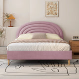 Hero Upholstered Non Storage Bed In Brooklyn - Luxe Maple Pink