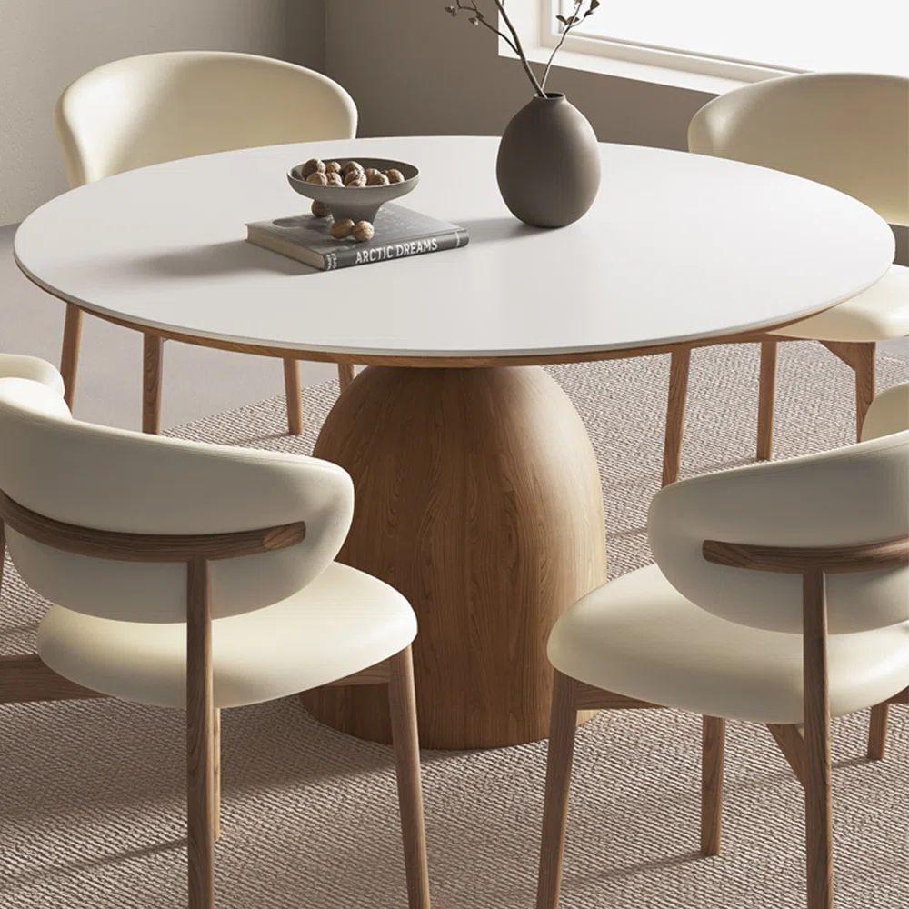 European Round Premium Dinning Table Set In Teak Wood