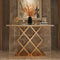 Lucfier Golden Console Table - Stainless Steel - Luxe Maple