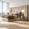 Jack & Hill Premium Upholstered Bed With Side Tables in Suede - Luxe Maple