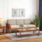 Jackson Luxury Wooden Sofa Set in Beige Suede