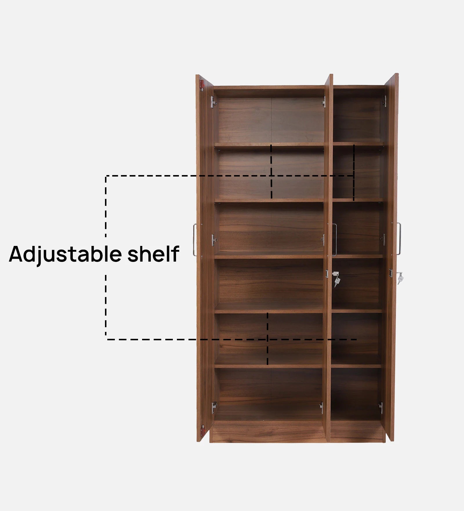 Kelly 3 Door Wardrobes In Walnut - Luxe Maple