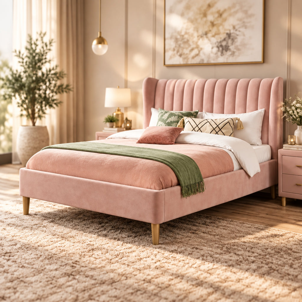 Knox upholstered bed by luxe maple