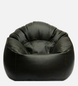 Leo Xxxl Leatherette Bean Bag Cover in Black - Luxe Maple