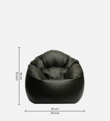 Leo Xxxl Leatherette Bean Bag Cover in Black - Luxe Maple