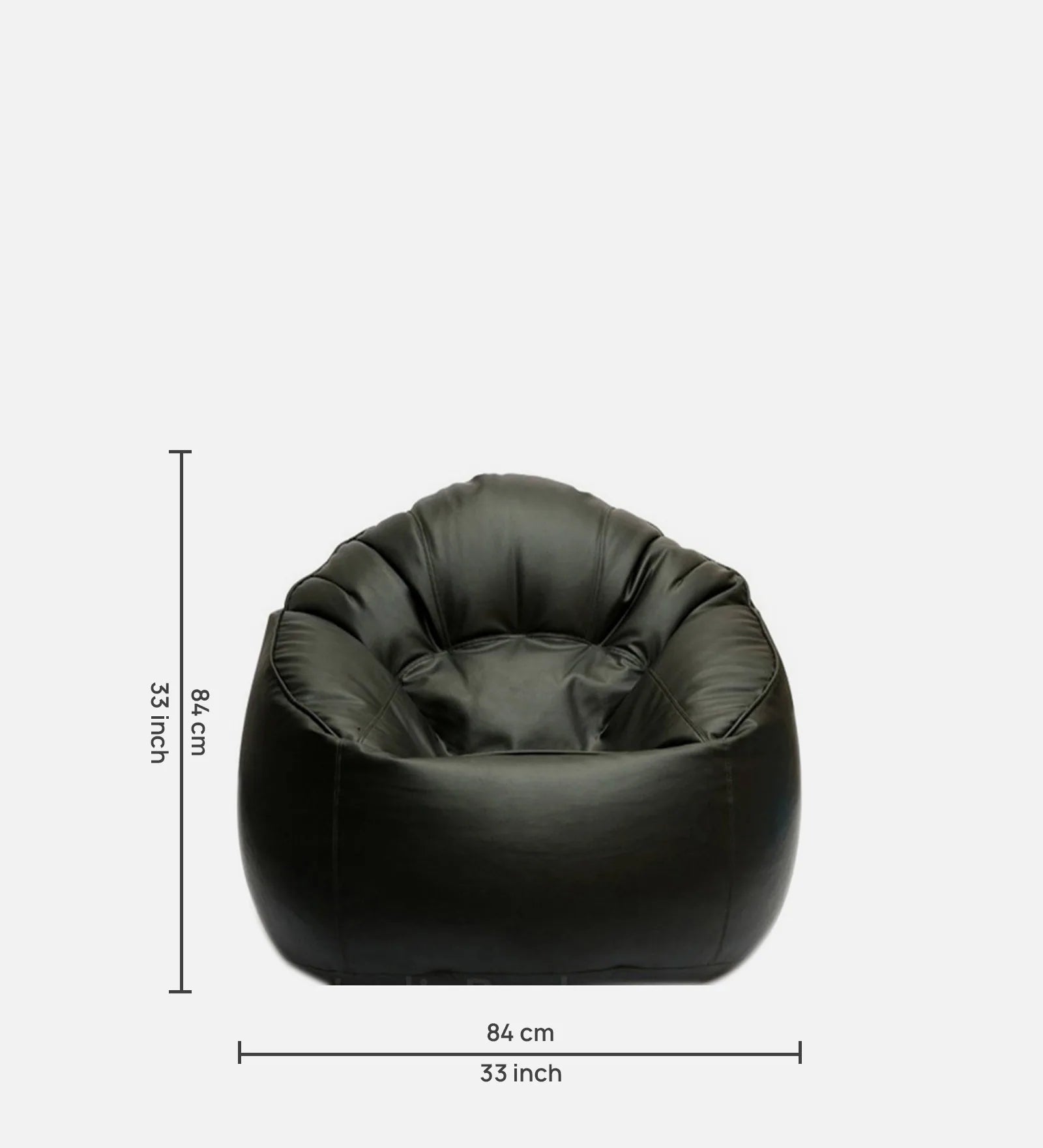 Leo Xxxl Leatherette Bean Bag Cover in Black - Luxe Maple
