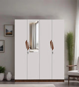 Lexus 4 Door Wardrobe In White & Walnut - Luxe Maple