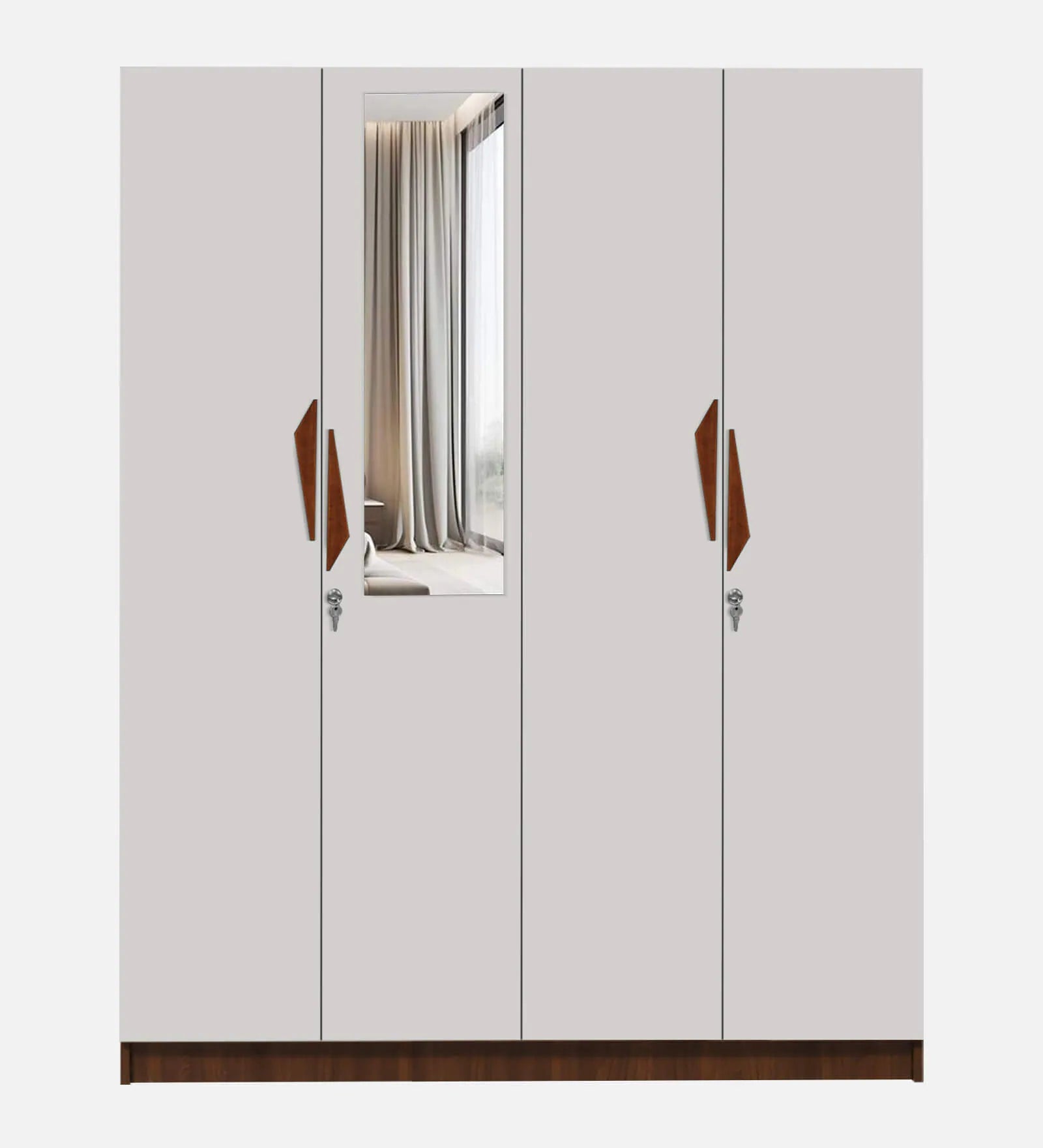 Lexus 4 Door Wardrobe In White & Walnut - Luxe Maple