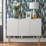 Strips Luxury Chest of Drawer in PU Polish White