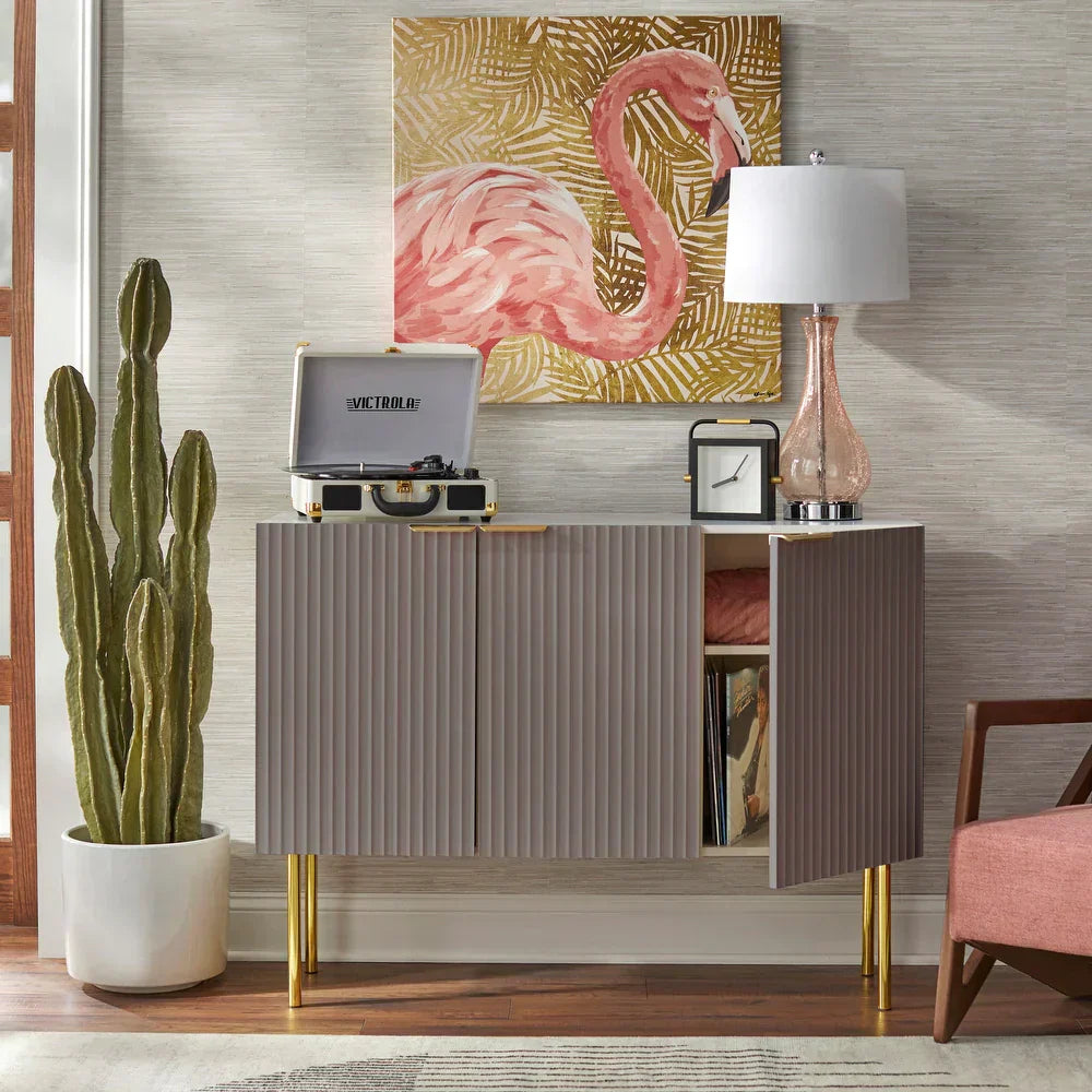 Strips Luxury Chest of Drawer in PU Polish