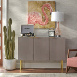 Strips Luxury Chest of Drawer in PU Polish Brown