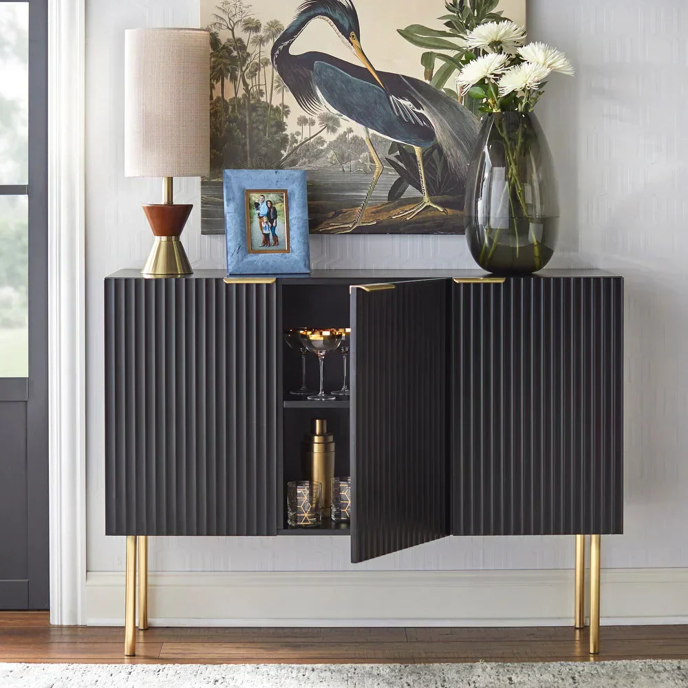 Strips Luxury Chest of Drawer in PU Polish