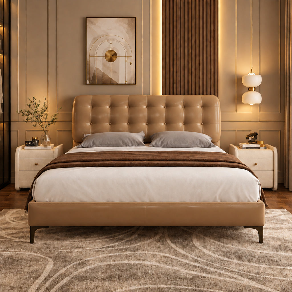 London Luxury Upholstered Bed In Leatherette