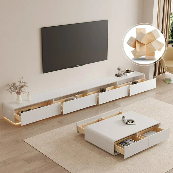 Kello Luxury TV Unit and Coffee Table in White