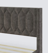 Madox Upholstered Non Storage Bed In Suede - Luxe Maple