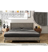 Madox Upholstered Non Storage Bed In Suede - Luxe Maple