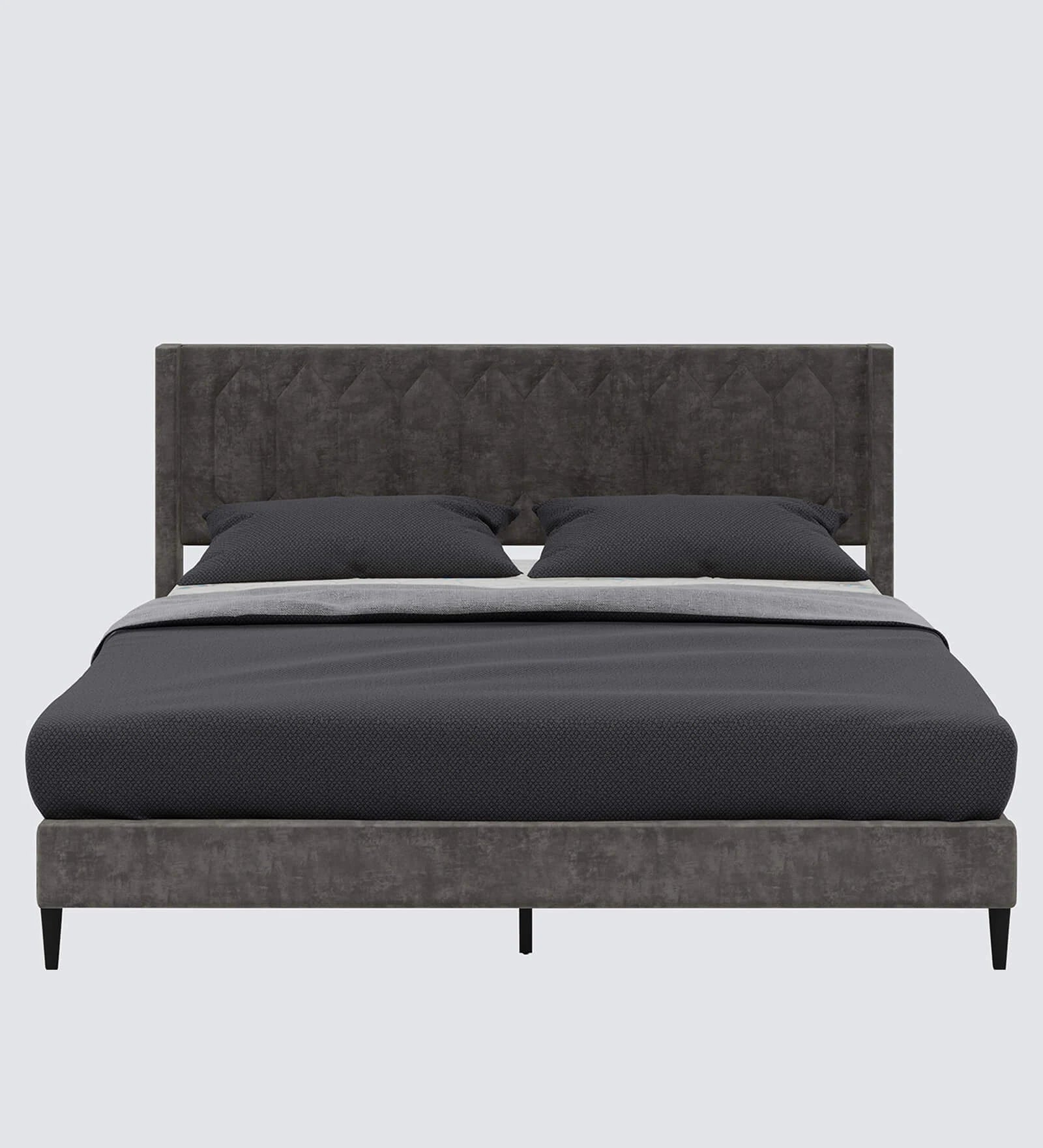 Madox Upholstered Non Storage Bed In Suede - Luxe Maple