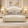 Mario Luxury Upholstered Bed in Leatherette | Modern Luxury Bed - Luxe Maple