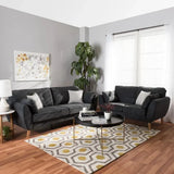 Baxton Straight Line Sofa Set in Suede