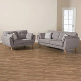 Baxton Straight Line Sofa Set in Suede