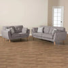 Baxton Straight Line Sofa Set in Suede - Luxe Maple