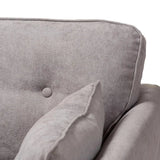 Baxton Straight Line Sofa Set in Suede