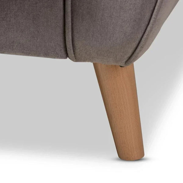 Baxton Straight Line Sofa Set in Suede - Luxe Maple