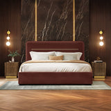 Milan Premium Upholstered Bed In Suede - Luxe Maple
