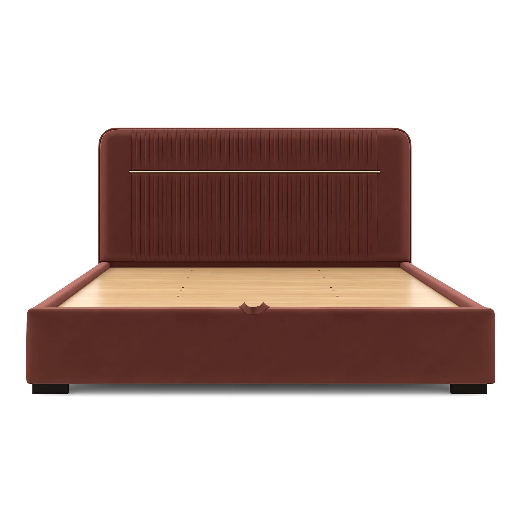 Milan Premium Upholstered Bed In Suede - Luxe Maple