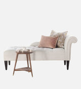 Mosco Velvet Chaise Lounger in White - Luxe Maple