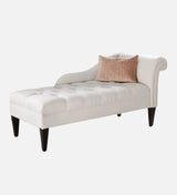 Mosco Velvet Chaise Lounger in White - Luxe Maple