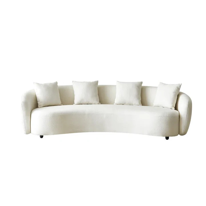 Nextra Curved Sofa Set In Suede - Luxe Maple