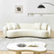 Nextra Curved Sofa Set In Suede - Luxe Maple