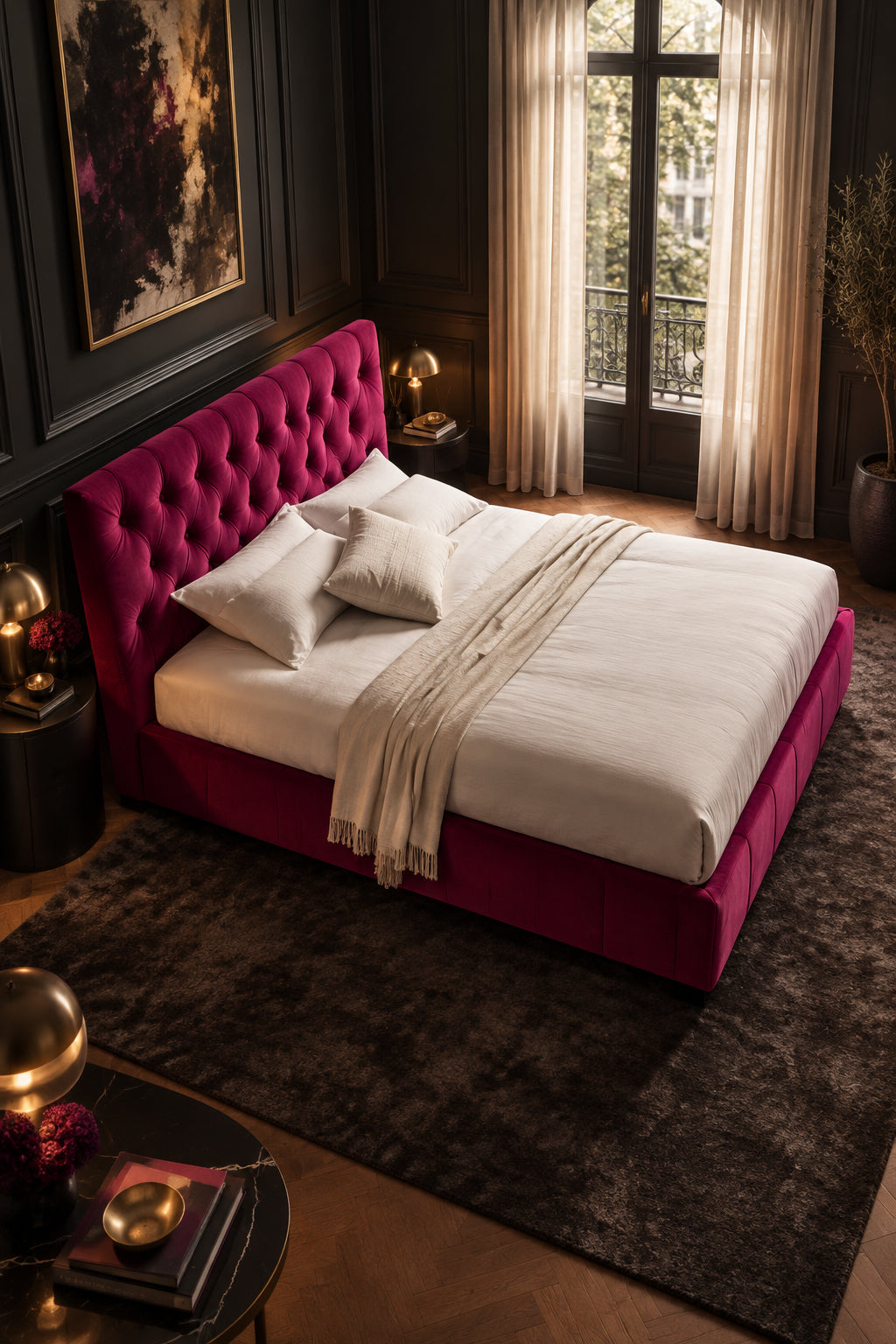 Oppo Quilt Luxury Upholstered Bed in Suede | Luxury Bed - Luxe Maple