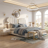 Pasco Premium Upholstered Bed in Suede | Premium Designer Bed - Luxe Maple