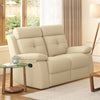 Raphel Luxury Leatherette Two Seater Manual Recliner In Off White