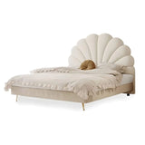 Romano Upholstered Non Storage Bed In Suede - Luxe Maple