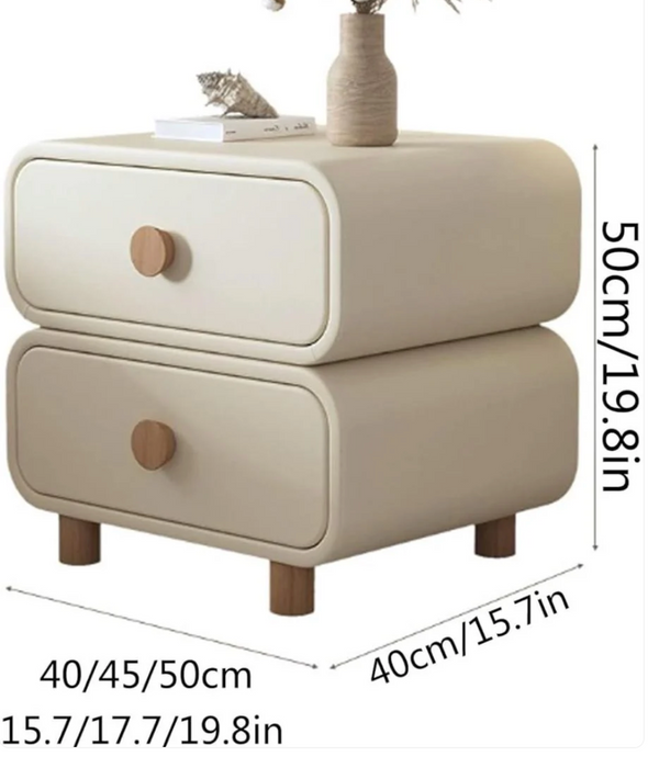 Mario Bedside Table In PU Polish.