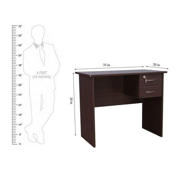 Saucy Study Table in Wenge Color - Luxe Maple