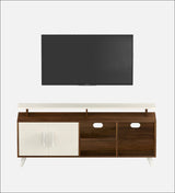 Skido Tv Unit In White & Walnut - Luxe Maple