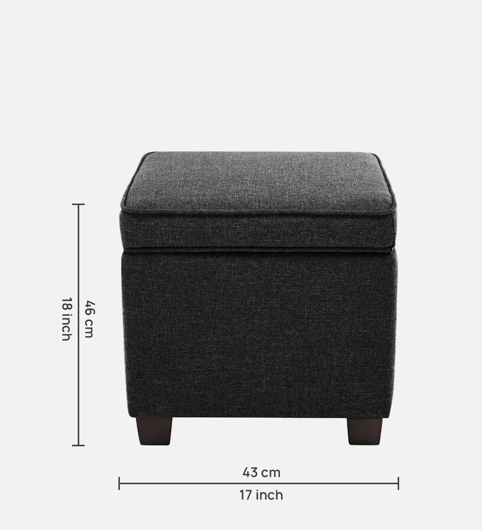 Sodo Ottoman With Storage In Fabric - Luxe Maple