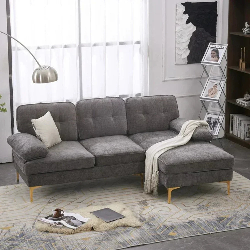 Bosco Luxury Modern Sectional Sofa Set Grey