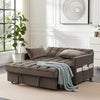 Kelvin Sofa Cum Bed In Suede Brown