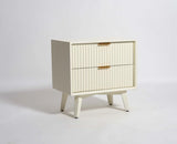 Uniline PU Polished Bedside Table - Luxe Maple