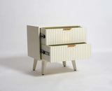 Uniline PU Polished Bedside Table - Luxe Maple